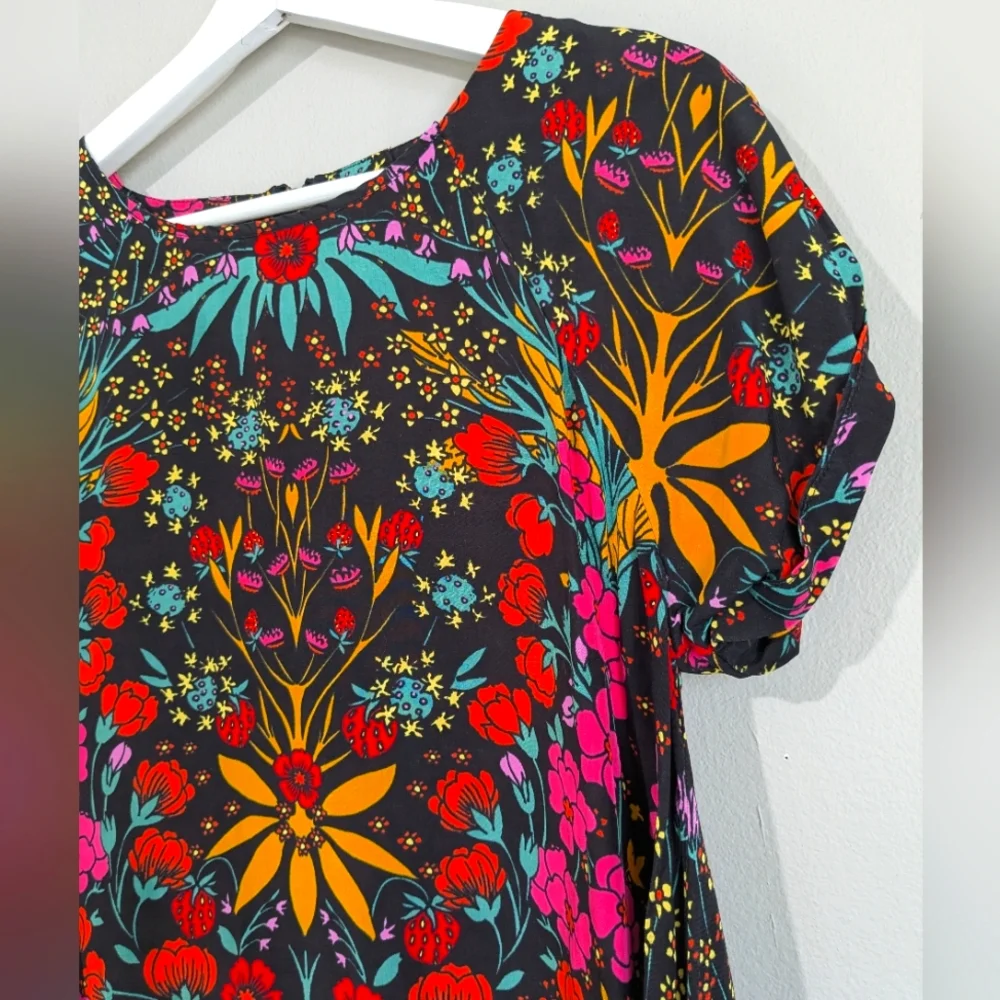 Free People Strawberry Fields Colorful Print Mini Dress S